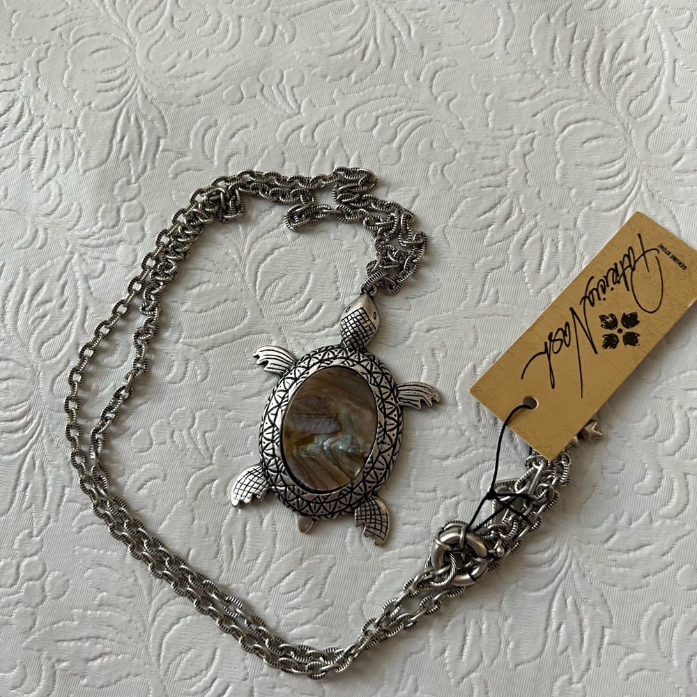 Patricia Nash Turtle Shell Long Pendant Necklace - Picture 5 of 5